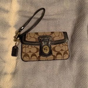 Coach Monogrammed Wristlet